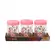 Jogo de 3 Potes Herevin de Vidro Com Tampa Rosa Spring Flower