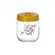 Pote de Vidro Herevin Redondo Com Tampa Gold Flower