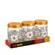 Jogo de 3 Potes Herevin de Vidro Com Tampa Gold Flower