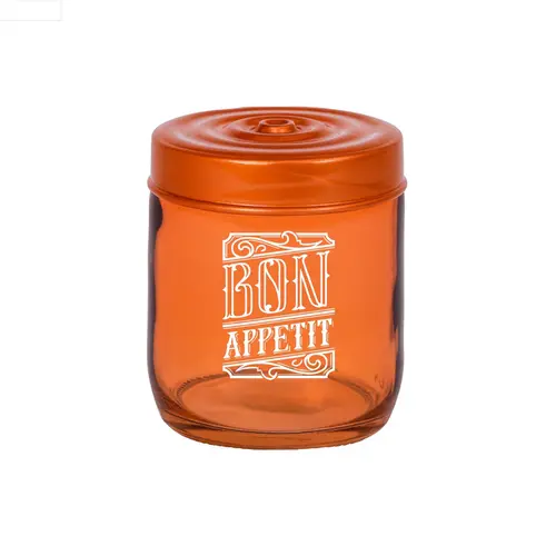 Pote de Vidro Herevin Com Tampa Gold Rose Bappet