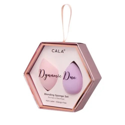 Estojo de Esponja Cala - Conjunto Para Maquiagem Dynamic Blending Rosa e Lavanda