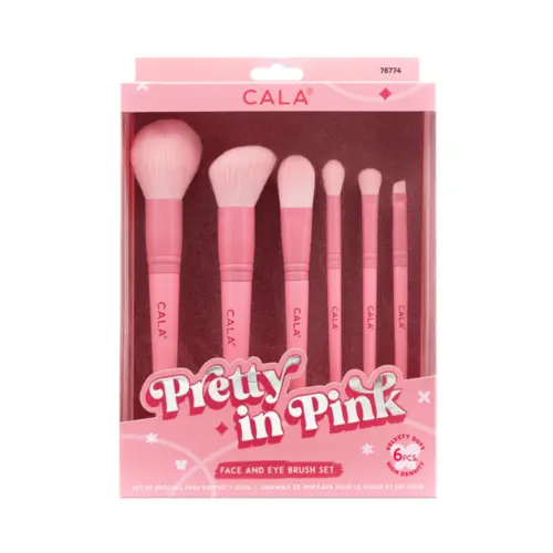 Estojo Cala com 6 Pincéis Para Maquiagem - Pretty In Pink