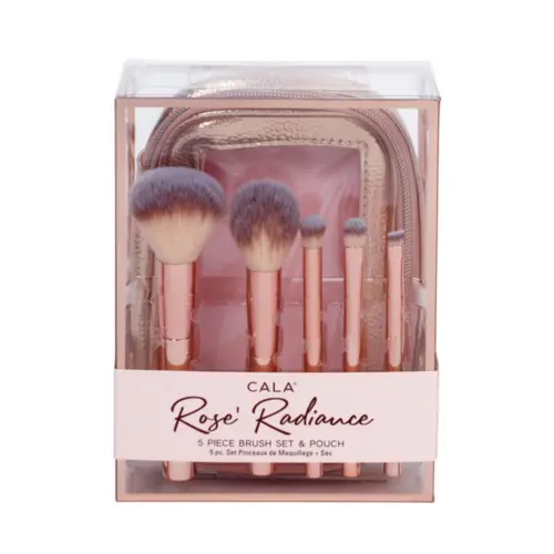 Kit Cala Pincéis Para Maquiagem + Necessaire - Rose Radiance