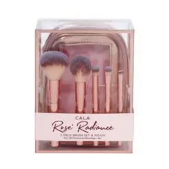 Kit Cala Pincéis Para Maquiagem + Necessaire - Rose Radiance
