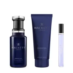 Kit Perfume Hackett Essential 100ml + Miniatura Essential 10ml + Gel de Banho 100ml - Eau de Parfum Masculino