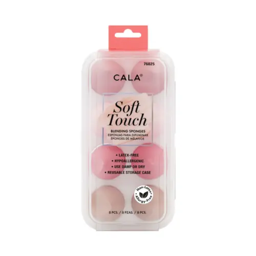 Estojo de Esponja Cala - Com 8 Esponjas Para Maquiagem Blending  Rosa Pink e Nude