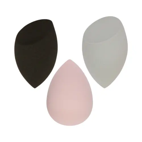 Estojo de Esponja Cala - Trio de Esponjas Para Maquiagem Blending Preto, Rosa Pink e Cinza