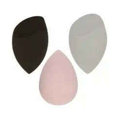 Estojo de Esponja Cala - Trio de Esponjas Para Maquiagem Blending Preto, Rosa Pink e Cinza