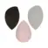 Estojo de Esponja Cala - Trio de Esponjas Para Maquiagem Blending Preto, Rosa Pink e Cinza
