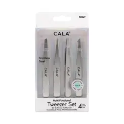 Conjunto de Pinças Cala - Depilação Para Sobrancelhas Com 4 Peças