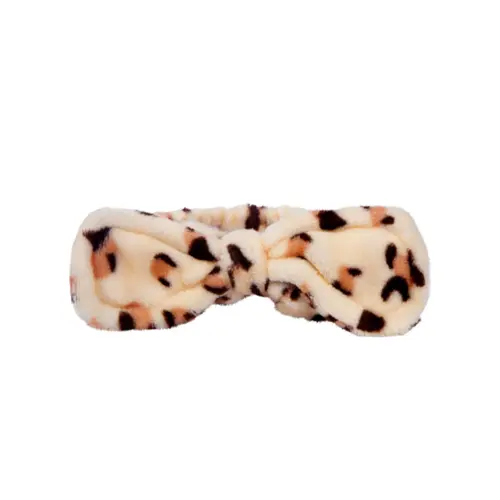 Faixa de Cabeça Cala - Pelúcia Cheeta Com Laço Para Cabelo