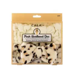 Conjunto de Faixas Cala - Pelúcia Para Cabelo Com Laço Bege e Leopardo
