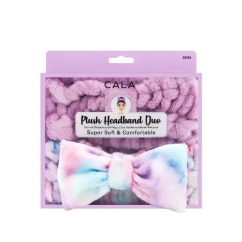 Conjunto de Faixas Cala - Pelúcia Para Cabelo Com Laço Lavanda e Azul Tie Dye