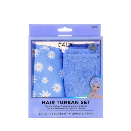 Kit Cala Com 2 Toalhas Para Cabelo - Margarida e Lavanda