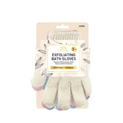 Trio de Luvas Cala Esfoliantes - Creme, Rosa Pink e Azul Claro