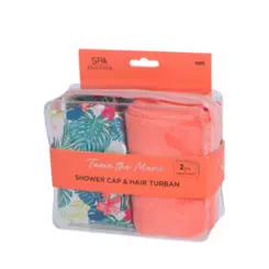 Conjunto Cala Toalha Para Cabelo e Touca - Tropical