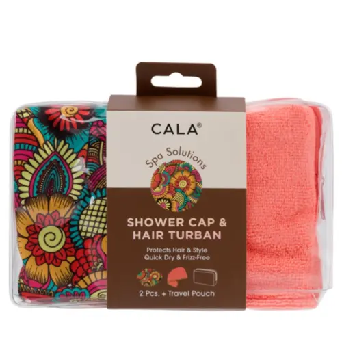 Conjunto Cala Toalha Para Cabelo e Touca - Flower Power