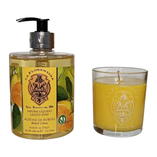 Kit La Florentina Boboli Citrus - Kit Bell Relax Sabonete Líquido + Vela