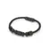 Pulseira Masculina Caterpillar Igneous Couro Preto Com Pedras Vulcânicas 21,5 cm J026B39111