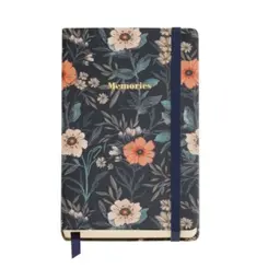 Caderno de Anotação Miquelrius de 200 Páginas Florido Com Elástico Azul