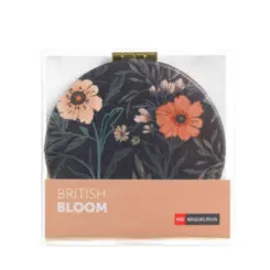 Espelho Duplo Miquelrius British Bloom de Bolsa Azul Floral 8x8cm