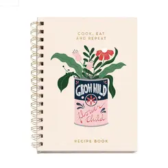 Caderno de Receita Miquelrius Cook Eat Repeat de 160 Páginas Bege