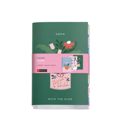 Kit de 3 Caderno Miquelrius A5 Com 64 Páginas Costurado e Ponteado - Amantes de Comida