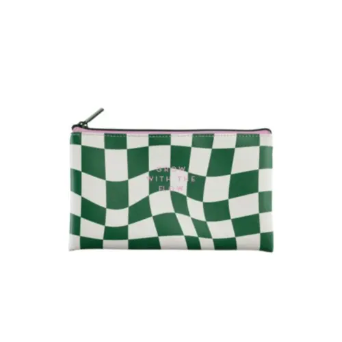 Necessaire Miquelrius Grow Flow Verde Com Branco 21x12x10cm