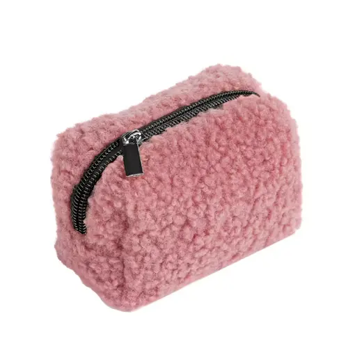 Porta Moeda Miquelrius de Lã Pelúcia Rosa 10x5cm