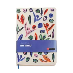 Caderno Miquelrius A5 de 160 Páginas Ponteado e Borbado Bege Floral