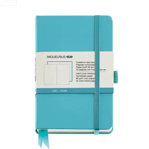 Caderno Miquelrius Azul Cromado Com Elástico 9x14mm