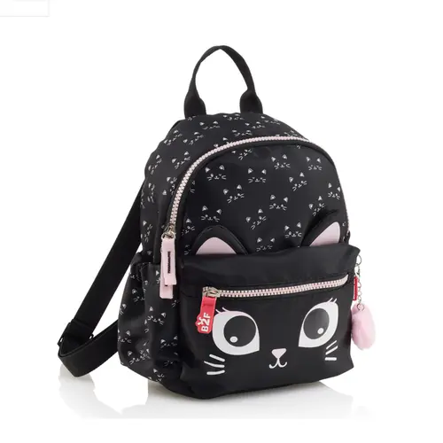 Mochila Infantil Miquelrius Mini Gatinho Preta