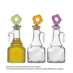 Garrafa de Vidro Herevin Para Azeite e Vinagre Com Tampa 275ml - Cores Sortidas
