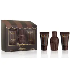 Kit Perfume Pepe Jeans Addictive Indulgence For Him - Eau de Parfum Masculino 30ml + Loção Pós Barba 50ml + Gel de Banho 50ml