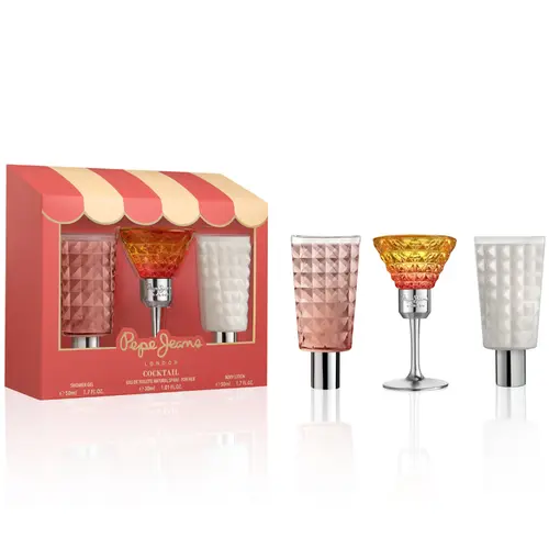 Kit Perfume Pepe Jeans London Cocktail Her - Eau de Toilette Feminino 30ml + Loção Corporal 50ml + Gel de Banho 50ml