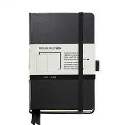 Caderno Miquelrius Preto Cromado Com Elástico 9x14mm