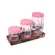 Jogo de 3 Potes Herevin de Vidro Com Tampa Rosa Cook With Love  425ml-660ml-1L