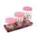 Jogo de 3 Potes Herevin de Vidro Com Tampa Rosa Spring Flower 425ml-660ml-1L