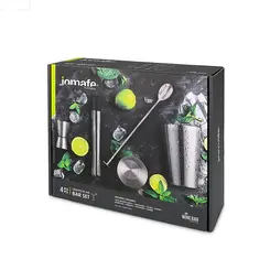 Jogo de 4 Peças Jomafe Para Bar - Dosador Duplo + Coqueteleira + Macerador + Colher