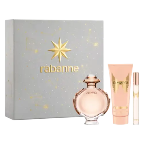 Kit Perfume Olympéa Rabanne Feminino Eau de Parfum 80ml + Eau de Parfum 10ml + Loção Hidratante Corporal 100ml