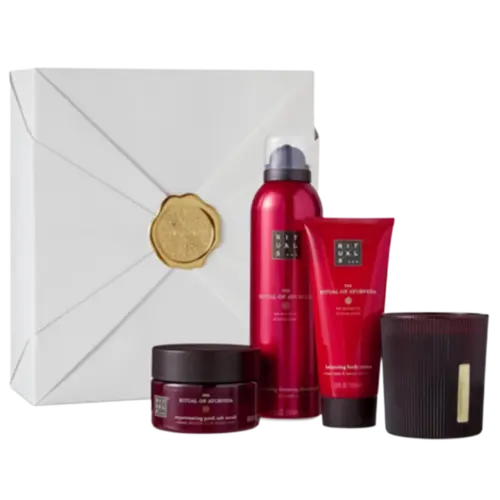 Kit Rituals The Ritual of Ayurveda 1 Gel de Banho Espumante 200ml + 1 Vela 140g + 1 Esfoliante Corporal 125g + 1 Creme Corporal 100ml