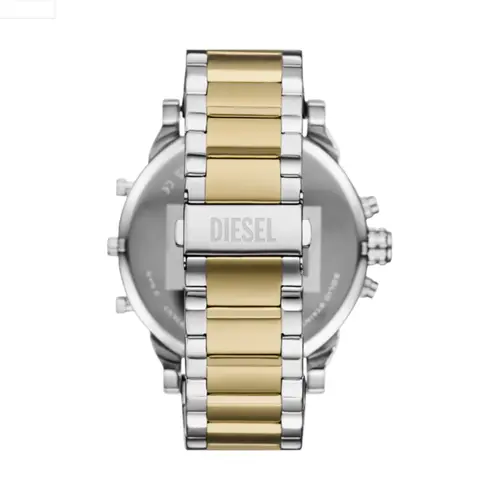 Relógio Diesel Masculino Cronógrafo Fundo Prata com Pulseira de Metal Prata e Dourada DZ7494