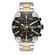 Relógio Diesel Masculino Cronógrafo Fundo Preto com Pulseira de Metal Prata e Dourada DZ4627
