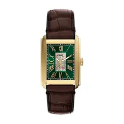 Relógio Fossil Masculino Analógico Fundo Verde Carraway com Pulseira Dourada ME3271