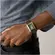 Relógio Fossil Masculino Analógico Fundo Verde Carraway com Pulseira Dourada ME3271