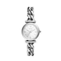Relógio Fóssil Feminino Analógico Fundo Prata com Pulseira de Metal Prata ES5331