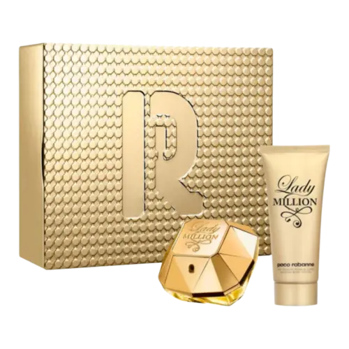 Kit Perfume Rabanne Lady Million Eau de Parfum Feminino 80ml + Creme Corporal 100ml