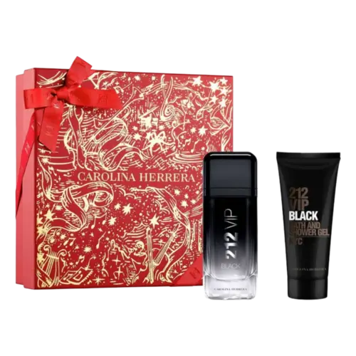Kit Perfume Carolina Herrera 212 Vip Black Eau de Eau de Parfum 100ml + Shower Gel 100ml Masculino