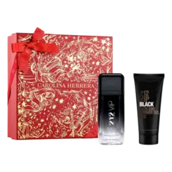 Kit Perfume Carolina Herrera 212 Vip Black Eau de Eau de Parfum 100ml + Shower Gel 100ml Masculino