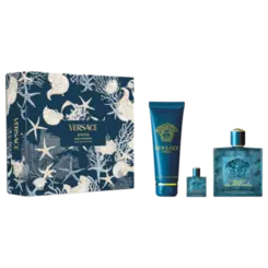 Kit Perfume Versace Heros Pour Homme Eau de Parfum 100ml + Miniatura 5ml + Shower Gel 150ml Masculino
